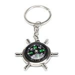 AUGEN Compass Stainless Steel Keychain Metal For Gifting With Key Ring Anti-Rust (Pack Of 1)