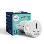 Wipro 10A smart plug with Energy monitoring- Suitable for small appliances like TVs, Electric Kettle, Mobile and Laptop Chargers (Works with Alexa and Google Assistant)