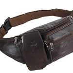 K London Stylish Real Leather Brown Waist Bag Elegant Style Travel Pouch Passport Holder with Adjustable Strap (1276_BRN)