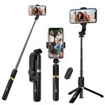 WeCool S3 Selfie Stick with Detachable Wireless Remote , 3 in 1 Function Sturdy Tripod Stand and Mobile Stand Bluetooth Selfie Stick Compatible with iPhone/OnePlus/Samsung/Oppo/Vivo/and All Phones