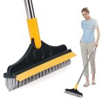 Figment Bathroom Cleaning Brush Bathroom Cleaning Accessories Tiles Cleaning Brush Bathroom Brush with Long Handle Tile Cleaner Brush Bathroom Floor Cleaning Brush (2 in 1 Brush)