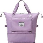 ALPHABITA Foldable Travel Duffel Bag, Large Capacity Folding Travel Bag, Travel Lightweight Waterproof Carry Luggage Bag (40 x 23 x 45cm (Purple)