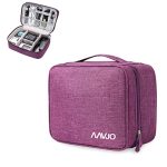 Aavjo Electronics Cosmetics Travel Organizer, Portable Bag for Accessories like Cables, Gadget Storage, Power Bank, Phone Charger, Universal Cable Storage Bag for Office and Home (Purple)