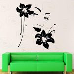 Gadgets Wrap Wall Stickers Vinyl Decal Flower Girl Woman Face Modern Decor