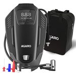 AGARO Primo Digital Tyre Inflator with Emergency Light, 120Watts with 12V Car Plug, up to 150 Psi, Compact and Portable