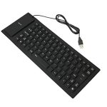 FKU 85 Keys Flexible Keyboard USB Interface Foldable and Portable Dustproof Waterproof Quiet (Black)