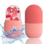 XHJRI Ice Face Roller Massager,Ice Cube Roller For Face, Eyes And Neck Naturally Conditioning And Skin Care,De-Puff Eye Bags,Reduce Migraine Pain,Reusable Massage Silicone Ice Mold (Pink)