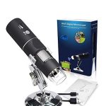 VIBOTON WiFi Digital Microscope,50X-1000X Handheld Digital Zoom Microscope Endoscope Magnifier HD 2MP 8 LED for Android and iOS Smartphone, iPhone, Samsung, iPad, Tablet, Windows Mac PC (Black)