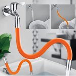 A2K Zone 360 Degree Adjustable Faucet Extender Water Tap Gadget Extension Tube Filter for Kitchen Bathroom Accessories, Orange Color 30 Cm 1 Pcs.