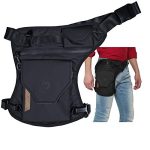 Carbonado Vector Unisex Waist Bag, Multipurpose Utility Cross Body Bag, Water Repellent, Strap To Leg Or Hip For Travel, Outdoor & Adventures – Black