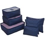 UNIQUE GADGET 6pcs Packing Cubes Portable Travel Storage Bag Organiser Luggage Suitcase Compression Pouches Luggage Organiser – TRLDBAGNV, Navy Blue, Medium