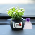 Yagzon Car Dashboard Accessories Adorable Flower Pot with Anti Slip Pad and Car Perfume Car Dashboard Idols and Showpiece car Interior Accessories and Gadgets ( Car Flower Pot )(Fragrance 10gm)