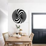 GADGETS WRAP Wall Decal Vinyl Sticker for Home Office Room Decoration Circular Optical Illusion Wall Sticker Removable Mandala