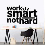 GADGETS WRAP Work Smart Not Hard Office Sticker Quotes Wall Art Decal Wall Stickers PVC Material Living Room Bedroom Vinyl Decals