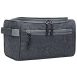 FATMUG Travel Bag -Toiletry Organizer Hanging Dopp Kit for Men, Cosmetics Pouch for Women- Dark Grey