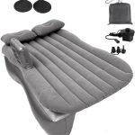 VARNIRAJ IMPORT & EXPORT WITH V LOGO Car Travel Inflatable Car Bed Mattress with Two Air Pillows, Car Air Pump and Repair KitTravel,Trips,Camping,Picnic,Pool & Beach|Universal Fit (Gray Color)
