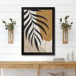 GADGETS WRAP Printed Photo Frame Matte Painting for Home Office Studio Living Room Decoration (11x14inch Black Framed) – Black Fern Leaf Botanical Abstract