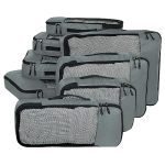 FATMUG Packing Cubes Travel Pouch Bag Organiser Set of 8 (2x Large-Medium-Small and Slim) – Grey, Fabric