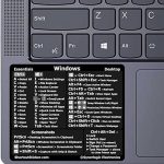 Inralimot Windows Pc Reference Keyboard Shortcut Vinyl Sticker, No-Residue Adhesive, For Any Pc Laptop Or Desktop Lg: 3.5″X2.95″, Grey