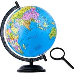 zest 4 toyz Globe for Kids, STEM STEAM Educational World Globe with Magnifying Glass for Kids/Political Globe/Office Globe/Globes for Students – (A Small Black)