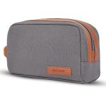 AirCase Canvas Toiletry kit travel organizer with handle, easy to clean compact storage pouch for shaving, makeup, cosmetic, gadgets, for men & women, Grey