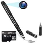 DDLC Pen Smart Camera 85 Minutes Pen Battery Life with 32GB Card Mini Slim Body Pen 1080p Camera Video Audio Recording for Home, Office and Classroom (Pen Camera)