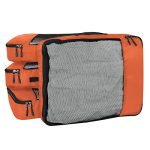 FATMUG Polyester Packing Cubes Travel Pouch Bag Suitcase Luggage Organiser Set of 4 – Large Size – Orange