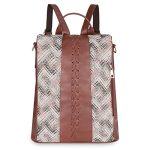 THE CLOWNFISH Faux Leather & Tapestry Women’s Backpack College School Bag Casual Travel Backpack For Ladies Girls