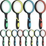 12 Pcs Magnifying Glass 10X Handheld Reading Magnifier for Kids and Seniors Office Gadgets 75 mm Magnifying Lens Page Magnifier Magnify Glasses Lens for Reading Classroom Science Nature Exploration