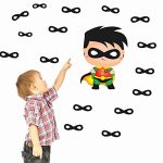 GADGETS WRAP Cartoon Superhero mask Wall Art for boy Nursery Bedroom Home Decoration Removable Vinyl Self-Adhesive Wallpaper