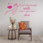 GADGETS WRAP Vinyl Sticker Beauty Girl Nail Salon Pink Wall Decal