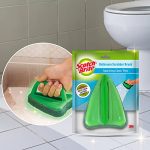 Scotch-Brite Bathroom Brush with abrasive scrubber for superior tile cleaning (Green,Pack of 1)