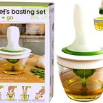 NSXEEN Chef’s Basting Set Silicone Oil Dispenser Pastry Brush Glass Docking Bowl Set for Cooking, BBQ, Baking and Grilling, Innovative Kitchen Gadget 2022 Color: Green (Basting Set Chef’s)