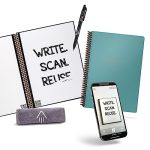 Rocketbook Fusion Smart Reusable Notebook – Calendar, To-Do Lists, and Note Template Pages with 1 Pilot Frixion Pen & 1 Microfiber Cloth Included – Neptune Teal Cover, Executive Size (6″ x 8.8″)