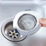 Kitchenwell Sink Strainer Heavy-Duty Stainless-Steel Drain Basin Basket Filter Stopper Drainer Jali, 9.5cm, Silver, Small (Steel, Pack of 1)