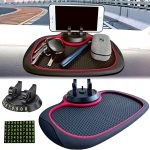 SEVAM Anti-Slip Phone Holder with Extra Large Pad, Non-Slip Rubber Mat with Phone Holder in Car, Universal Multifunction Car Dashboard Non-Slip Mat for Phones, Sunglasses, Keys, Gadgets and More