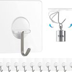 Chillyfit Wall Hooks for Hanging Strong, 10 Pack Adhesive Hooks for Wall Heavy Duty, Wall hangings, Kitchen Accessories Items, Clothes Hanging, Stainless Steel, Transparent