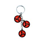 Naruto Double Sided Akatsuki Itachi Uchiha Mangekyou Red Eye of Sharingan Metal Keychain For Men ,Boys | Kakashi Hatake Keychain | Sasuke Uchiha Clan Logo | Headband Logo Leaf Village Symbol Keychains