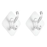 XML Wall Hooks Hanger for Hanging Clothes Strong Self Adhesive Magic Sticker Home Kitchen Bathroom Bedroom Door Organizers Accessories Items (5-Transparent-Hook)