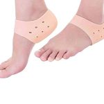 Purastep Silicone Gel Heel Pad Socks for Pain Relief – 1 Pair (Beige, Free Size)