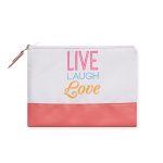 Doodle Multipurpose Zipper Pouch for Travel | Cosmetic | Stationary | Office | Gadgets I Coin Purse for Women. (Live Laugh Love)