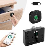 Escozor® Smart Furniture Digital Keyless Lock for Home (Fingerprint Lock with Mobile App Control), Polished Finish (Black)