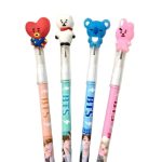 Gamins Gadgets BTS Theme Pencils Pack of 4 Push Pencils Lead Pencil Unicorn Pencil Birthday Gift Return Gift For Kids Student Stationery