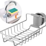 Taili Kitchen Sink Caddy Organizer Over Faucet Sponge Holder, Stainless Steel Heavy Duty Thickening Hanging Faucet Drain Rack for Scrubbers, Soap, Bathroom, Detachable No Suction Cup (Soap Stand Rack)