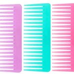 F Falkiya Teeth Shampoo Comb Large Hair kanghi Hair for Women(Pack of 3) Detangling Comb Wide Tooth Comb for Curly Hair Wet Dry Hair, No Handle Detangler Styling Shampoo Comb (Multicolor) (15 cm Long)