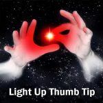 MilesMagic Set of 2 Magic Rubber Thumb Tip Light Up Flash Lights from Anywhere Finger Tricks (Red)