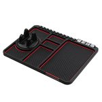 AUGEN Non-Stick Anti-Slide Dash Cell Phone Bracket Mat Car Dashboard Sticky Pad Adhesive Anti Mat for Mobile Phone/Electronic Gadgets GPS (9.76” × 7.28”, Red)