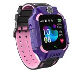 Wearfit Champ 2G Flash Kids GPS Tracker Waterproof Watch LBS Tracker for Boys Girls for 3-12 Year Old with SOS Alarm Call Voice Chat Touch Screen and Parental Control (Purple)