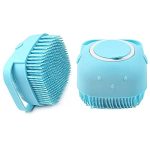 Hilosofy™ Silicone Body Brush – Bathing Brush for Skin Deep Cleaning Massage, Dead Skin Removal Exfoliating, for Men & Women (Mint Green) (Bath Brush with Soap Dispenser)