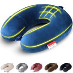 Trajectory Travel Neck Pillow Rest Cushion for Travel in Flight car Train Airplane with 2 Years Warranty for Sleeping for Men and Women (Blue,Polyester)